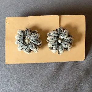 Handmade fabric screw back earrings